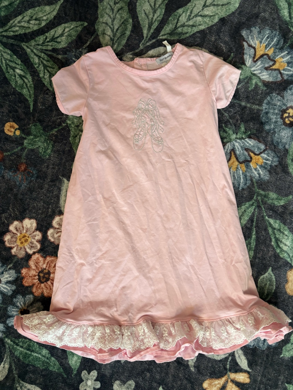 Girls' Pink ballet Dress with Lace Hem